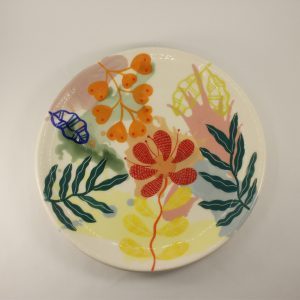 Set of 4 Handmade colorful dinner plates